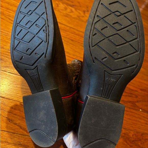 Ariat Brown Cowboy Boots with American Flag Detail kids size 4 NWT - Picture 3 of 4